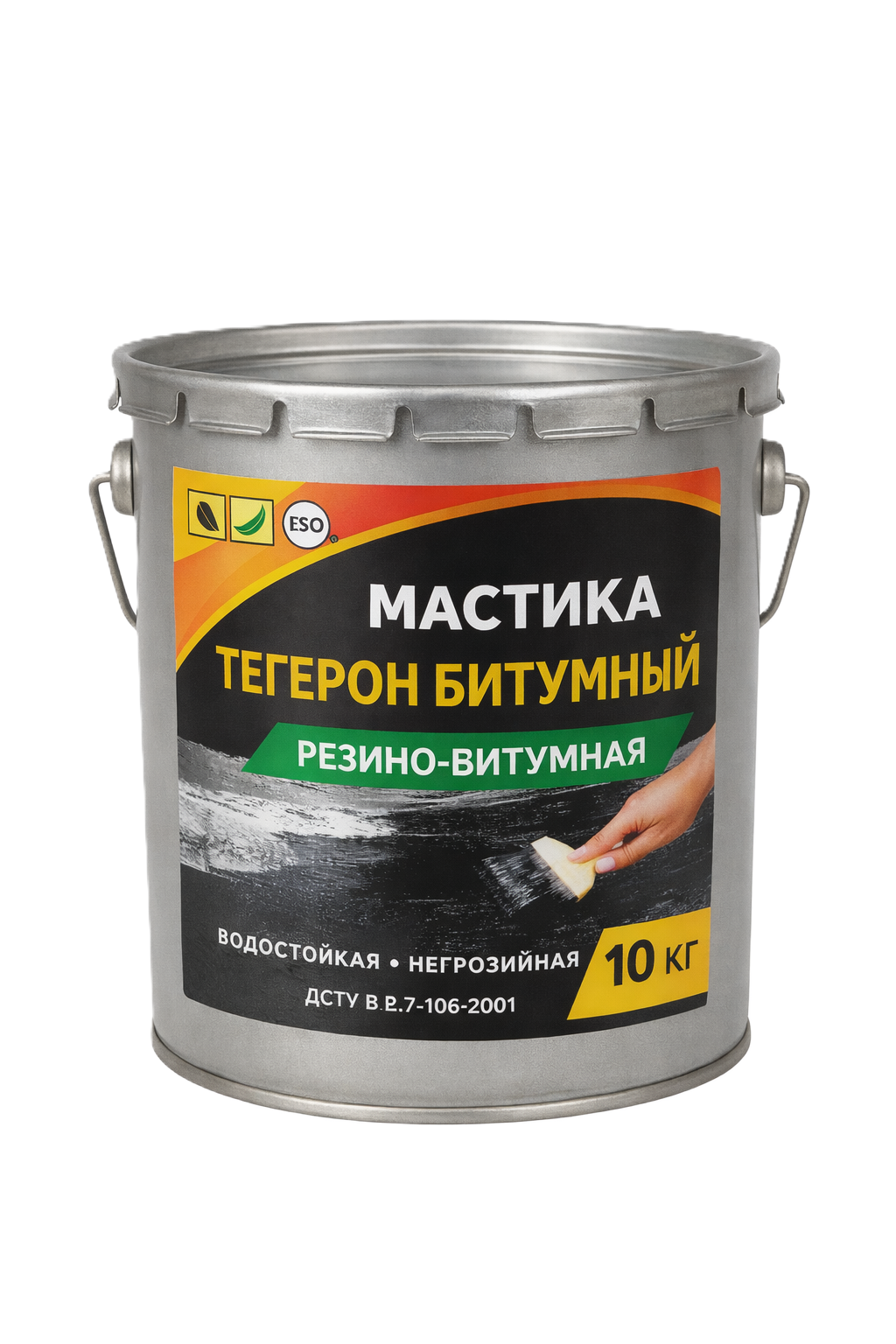Тегерон Битумный ЭКОБИТ ведро 10,0 кг мастика резино-битумная ДСТУ Б В.2.7-108-2001 ( ГОСТ 30693-2000)